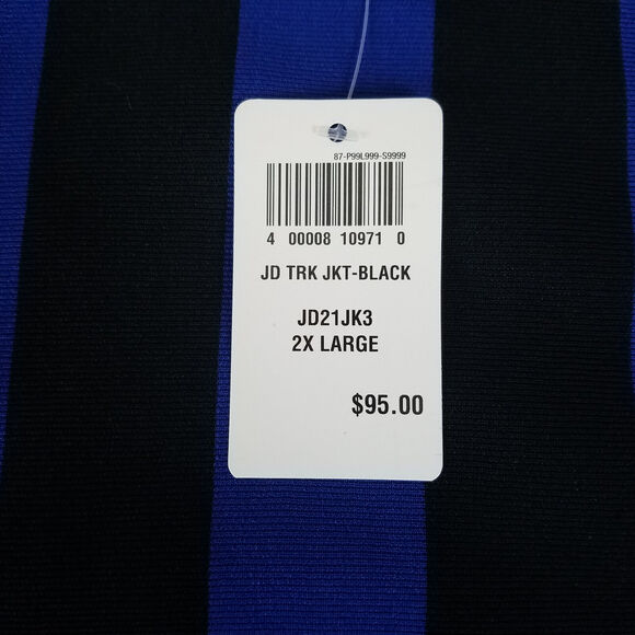 All City Jacket Mens XXL Blue Black New with‎ Tags Sports Striped Full Zip - Picture 11 of 15